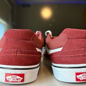 Vans Burgundy and White Suede Sneakers